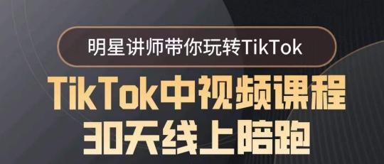 TikTok中视频课程30天线上陪跑，明星讲师带你玩转TikTok-轻创副业圈