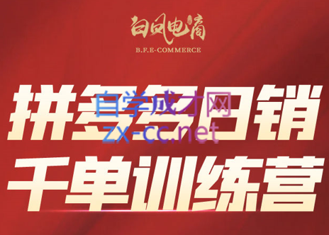 白凤电商·拼多多日销千单训练营(更新6月)-轻创副业圈