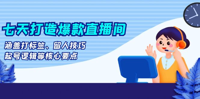 七天打造爆款直播间：涵盖打标签、留人技巧、起号逻辑等核心要点-轻创副业圈
