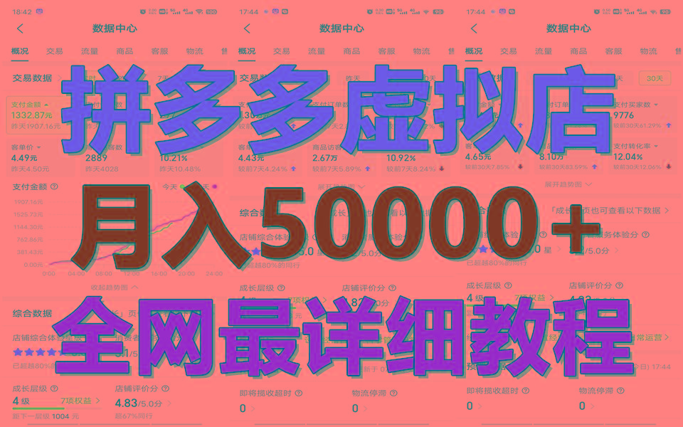 拼多多虚拟电商训练营月入50000+你也行，暴利稳定长久，副业首选-轻创副业圈