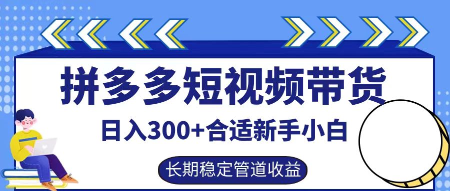 拼多多短视频带货日入300+，实操账户展示看就能学会-轻创副业圈