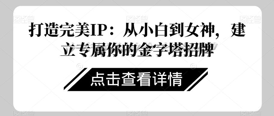 打造完美IP：从小白到女神，建立专属你的金字塔招牌-轻创副业圈
