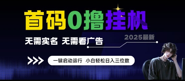 首码0撸挂G项目，无需实名无需看广告 一键启动运行，小白轻松日入三位数【揭秘】-轻创副业圈