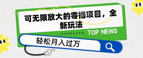 可无限放大的零撸项目，全新玩法，一天单机撸个50+没问题【揭秘】-轻创副业圈