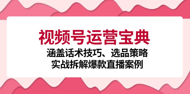 视频号运营宝典：涵盖话术技巧、选品策略、实战拆解爆款直播案例-轻创副业圈