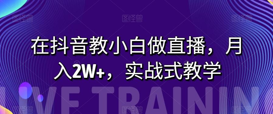 在抖音教小白做直播，月入2W+，实战式教学【揭秘】-轻创副业圈