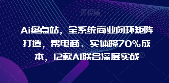 Ai终点站，全系统商业闭环矩阵打造，帮电商、实体降70%成本，12款Ai联合深度实战【0906更新】-轻创副业圈