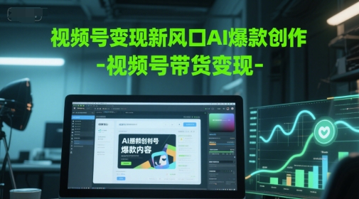 视频号变现新风口AI爆款创作-视频号带货变现-轻创副业圈