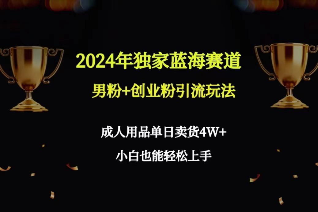 2024年独家蓝海赛道男粉+创业粉引流玩法，成人用品单日卖货4W+保姆教程-轻创副业圈