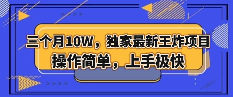 三个月10W，独家最新王炸项目！操作简单，上手极快【揭秘】-轻创副业圈