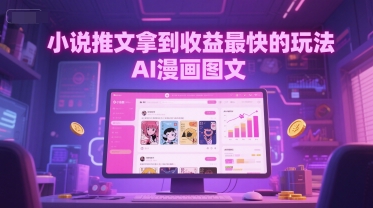 小说推文拿到收益最快的玩法，AI漫画图文-轻创副业圈