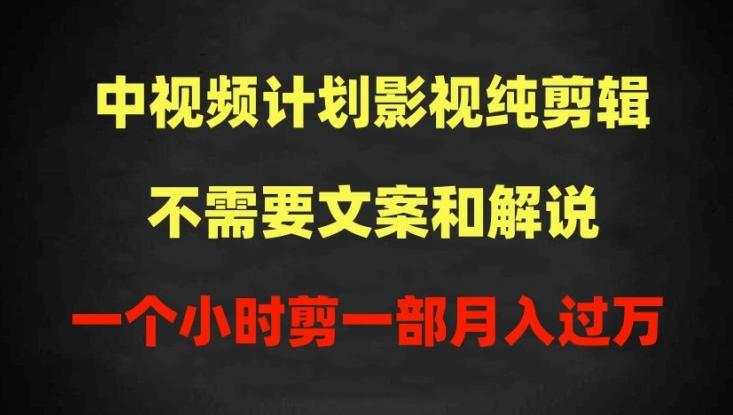 中视频计划影视纯剪辑，不需要文案和解说，一个小时剪一部，100%过原创月入过万【揭秘】-轻创副业圈