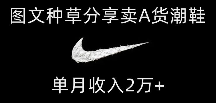 靠图文种草分享卖A货潮鞋，每天一小时，单月收入2万+【揭秘】-轻创副业圈