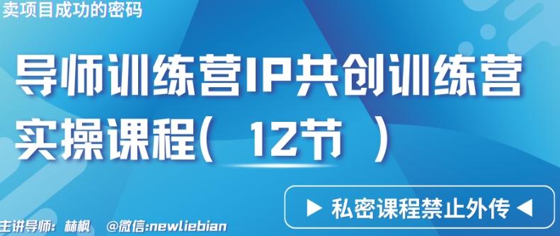 导师训练营3.0IP共创训练营私密实操课程(12节)-卖项目的密码成功秘诀【揭秘】-轻创副业圈
