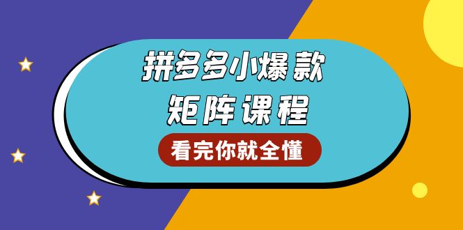 拼多多爆款矩阵课程：教你测出店铺爆款，优化销量，提升GMV，打造爆款群-轻创副业圈