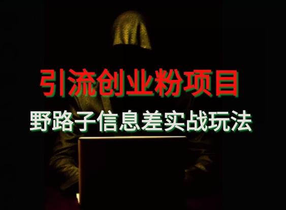 【引流创业粉】野路子信息差玩法实战教学-轻创副业圈