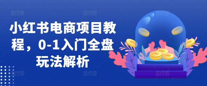 小红书电商项目教程，0-1入门全盘玩法解析-轻创副业圈