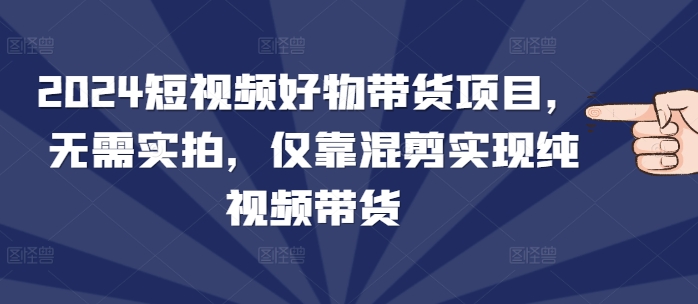 2024短视频好物带货项目，无需实拍，仅靠混剪实现纯视频带货-轻创副业圈