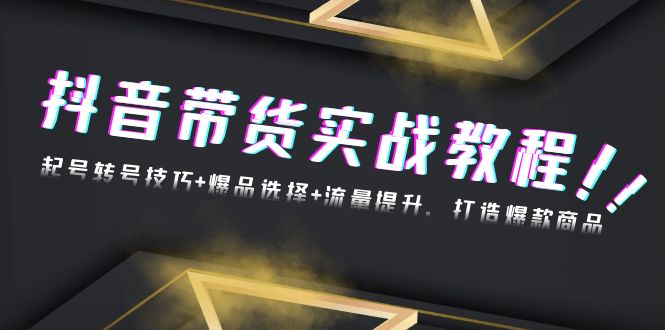 抖音带货实战教程：起号转号技巧+爆品选择+流量提升，打造爆款商品-轻创副业圈