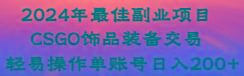 2024年最佳副业项目 CSGO饰品装备交易 轻易操作单账号日入200+-轻创副业圈