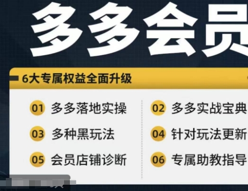 拼多多会员，拼多多实战宝典+实战落地实操，从新手到高阶内容全面覆盖-轻创副业圈