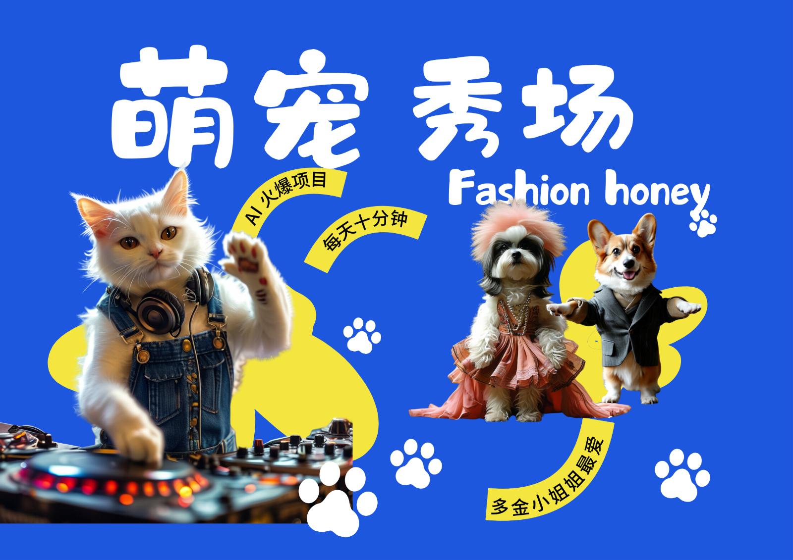 酷飒动物跳舞走秀 时尚喵FASHION汪 多金小姐姐最爱的 轻松月入破W-轻创副业圈