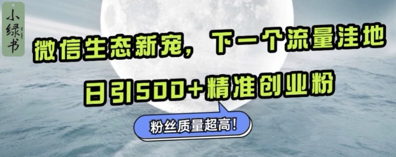 微信生态新宠小绿书：下一个流量洼地，日引500+精准创业粉，粉丝质量超高-轻创副业圈