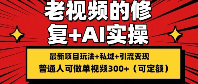 修复老视频的玩法，搬砖+引流的变现(可持久)，单条收益300+【揭秘】-轻创副业圈