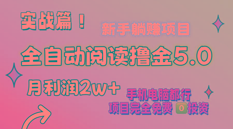 小说全自动阅读撸金5.0 操作简单 可批量操作 零门槛！小白无脑上手月入2w+-轻创副业圈