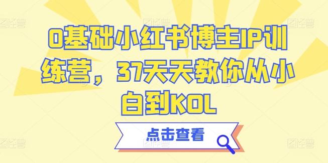 0基础小红书博主IP训练营，37天天教你从小白到KOL-轻创副业圈