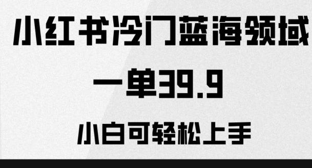 小红书冷门蓝海领域，一单39.9，小白可轻松上手-轻创副业圈