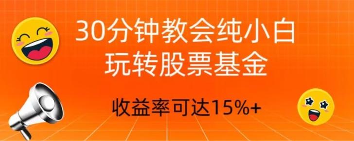 30分钟教会你玩转股票基金，只教好的筛选方法，不荐股-轻创副业圈