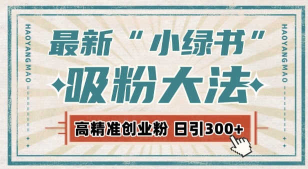 最新自动化“吸粉术”，小绿书激活私域流量，每日轻松吸引300+高质精准粉!-轻创副业圈