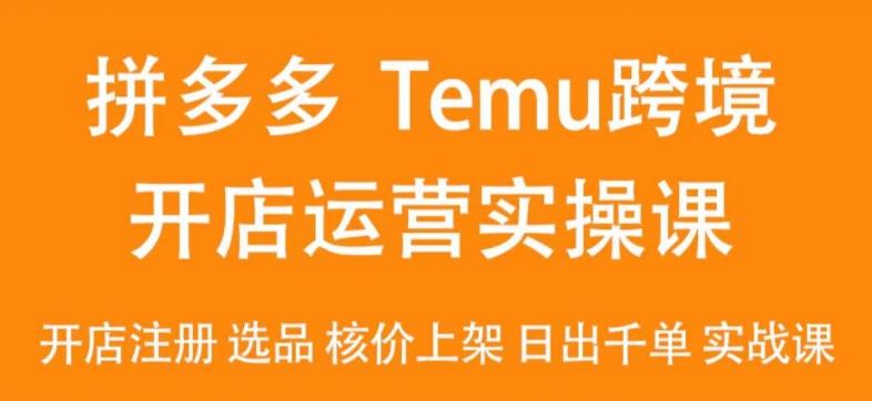 2024Temu最新玩法，Temu跨境开店运营实操课，开店注册/选品/核价上架/日出千单实战课-轻创副业圈