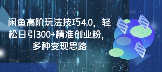 闲鱼高阶玩法技巧4.0，轻松日引300+精准创业粉，多种变现思路-轻创副业圈