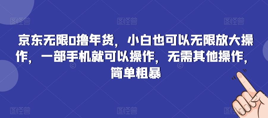 京东无限0撸年货，小白也可以无限放大操作，一部手机就可以操作，无需其他操作，简单粗暴-轻创副业圈