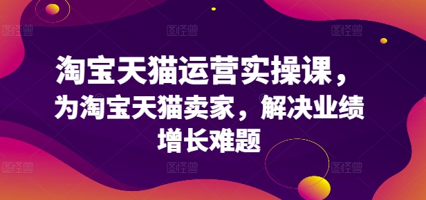 淘宝天猫运营实操课，为淘宝天猫卖家，解决业绩增长难题-轻创副业圈