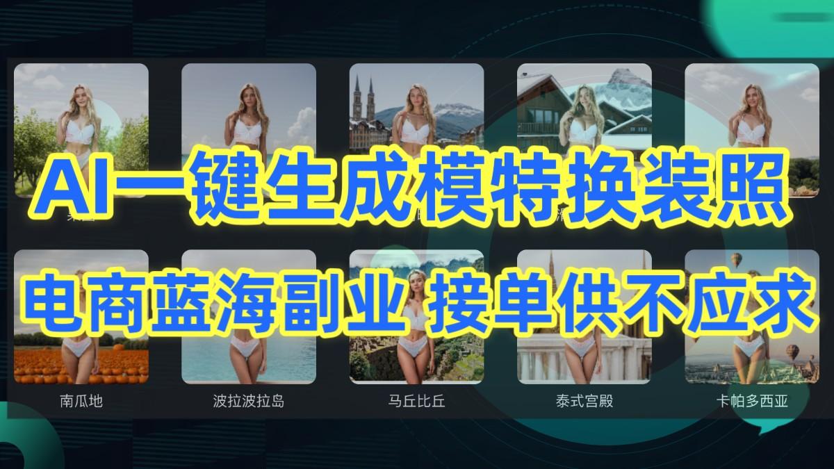 AI制作一键生成模特换装照，电商蓝海副业，接单供不应求-轻创副业圈