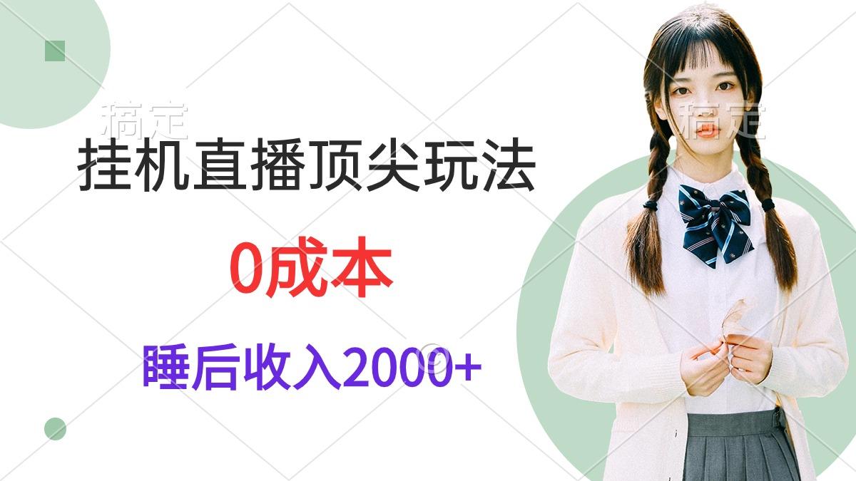 (9715期)挂机直播顶尖玩法，睡后日收入2000+、0成本，视频教学-轻创副业圈