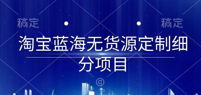 淘宝蓝海无货源定制细分项目，从0到起店实操全流程【揭秘】-轻创副业圈