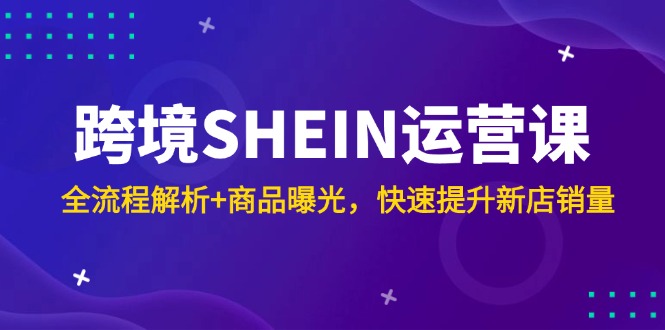 跨境SHEIN运营课，全流程解析+商品曝光，快速提升新店销量-轻创副业圈
