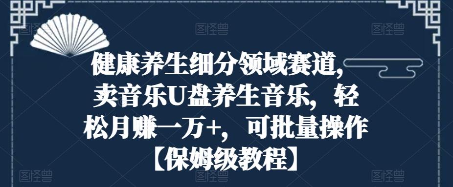 健康养生细分领域赛道，卖音乐U盘养生音乐，轻松月赚一万+，可批量操作【保姆级教程】-轻创副业圈