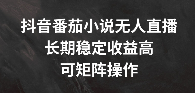 抖音番茄小说无人直播，长期稳定收益高，可矩阵操作【揭秘】-轻创副业圈