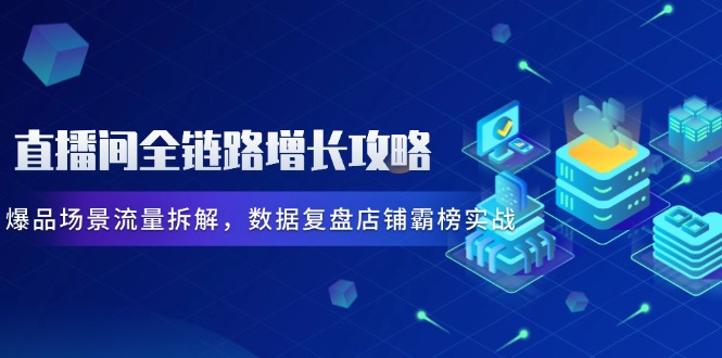 直播间全链路增长攻略，爆品场景流量拆解，数据复盘店铺霸榜实战-轻创副业圈
