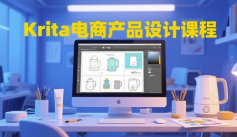 Krita电商产品设计课程，掌握从工具使用到创意落地的全链路设计能力-轻创副业圈