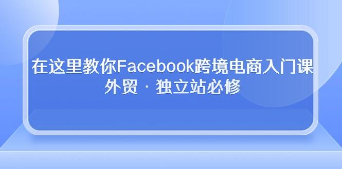 在这里教你Facebook跨境电商入门课，外贸·独立站必修-轻创副业圈