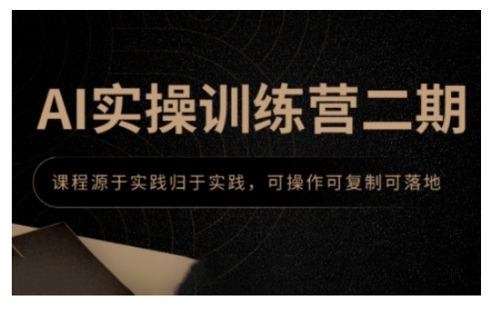 AI实操训练营二期，课程源于实践归于实践，可操作可复制可落地-轻创副业圈