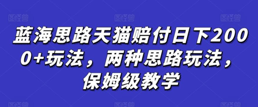 蓝海思路天猫赔付日下2000+玩法，两种思路玩法，保姆级教学【仅揭秘】-轻创副业圈