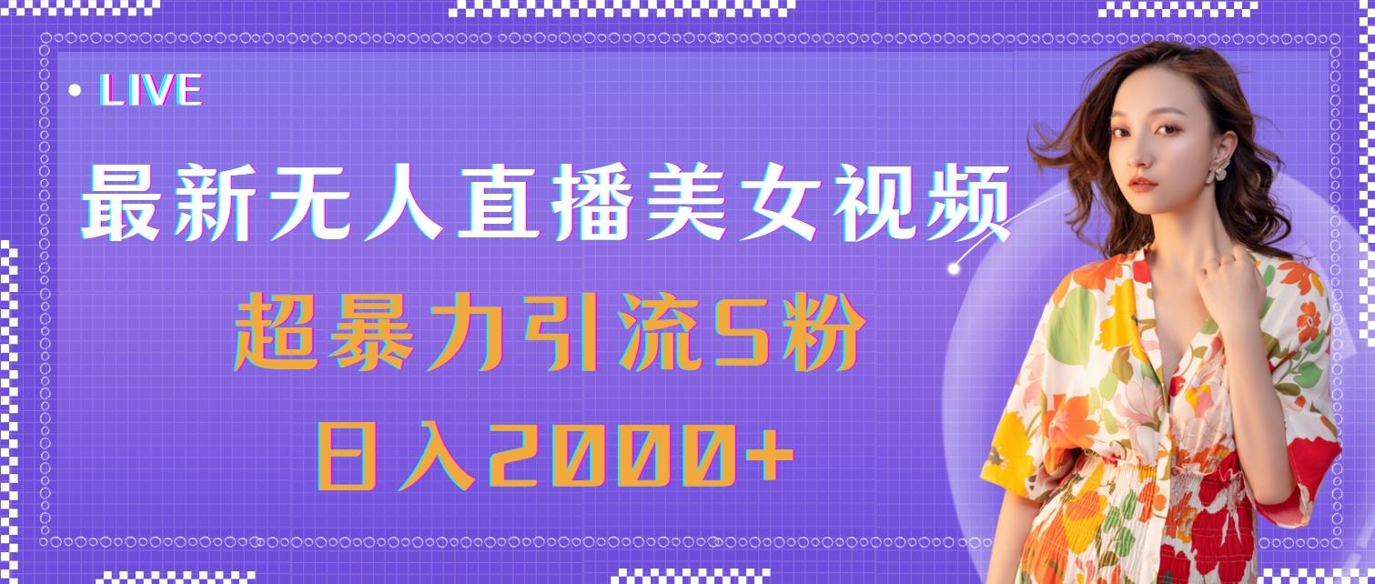 最新无人直播美女视频，超暴力引流S粉日入2000+-轻创副业圈
