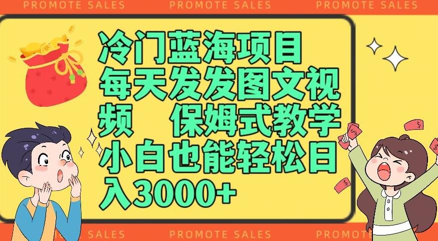 冷门蓝海项目，每天发发图文视频，保姆式教学，小白也能轻松日入3000+-轻创副业圈
